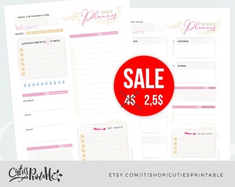 Digital Daily Planner Notepad - Printable Planner Desk Daily Planner • To do list • Organization list - Weekly Planner • Instant Download