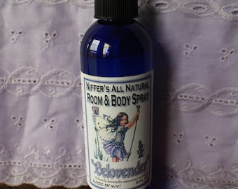 Niffer's All Natural Room & Body Spray - Belovender, 8 oz Spray Bottle