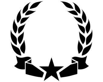 Laurel Wreath Frame Award Branch Winner Champion Trophy Triumph Leaf .SVG .EPS .PNG VectorSpace Clipart Digital Download Circuit Cut Cutting