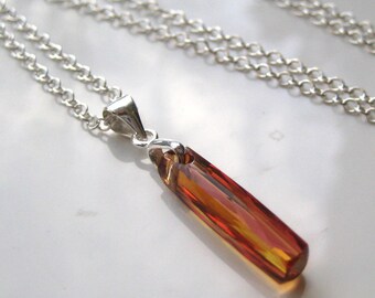 Short necklace, sterling silver and Crystal swarovski N3270