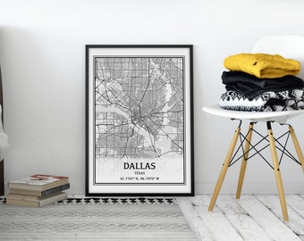 Dallas Map, Texas Map, Dallas TX, Dallas Texas Map of Dallas, Dallas City Map, Dallas Street Map Dallas, Digital Download