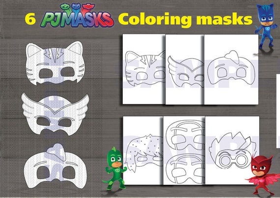 Instand DL PJ Masks Printable coloring masks Digital File