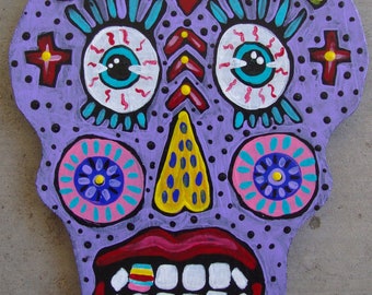 Original Whimsical Folk Art Sugar Skull