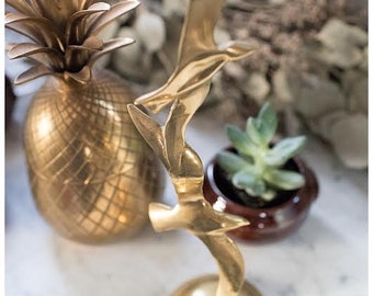 Vintage Solid Brass Seagull Sculpture | Brass Bird Sculpture | Vintage Brass Bird | Vintage Gold Bird Sculpture