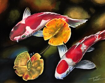 Realism Coy fish drawing