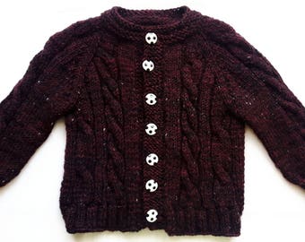 Childs Knit Sweater Long Sleeves Dark Claret