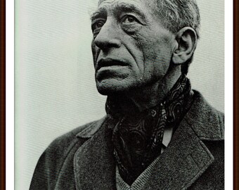 Alberto Giacometti, Portrait Photograph-1975 Original Vintage Book Page -Wall decor ,Room decor ,Desk decor,black and white Photograph