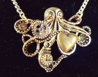 Steampunk Octopus with a Heart