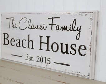 Beach House Sign - Beach Decor - Beach Sign - Nautical Decor - Custom Sign - Wood Sign - Coastal Decor