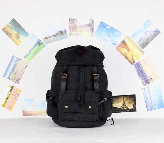 Black Canvas Backpack