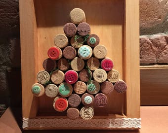 Wood frame Cork Christmas tree.