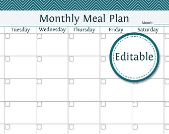 free printable monthly meal planner