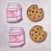 Milk and Cookies felties hot pink milk DIY Hair Clips Felt Embroidery Embellishment Milk and Cookies