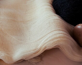 Organic Cotton Gauze Fabric - Cheesecloth Fabric - Sheer Scrim Fabric - 235cm (92") wide