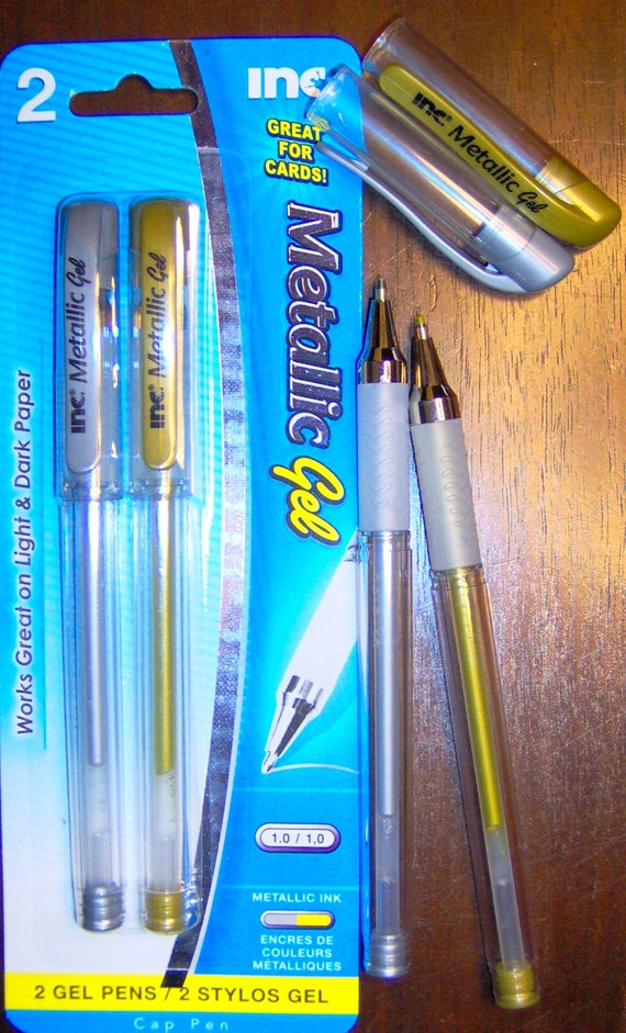 Gold & Silver color Metallic INK GEL PENS smooth markers 1.0mm