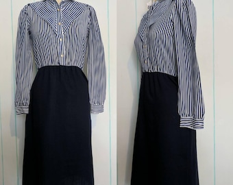 Blue and White Striped Dress Size 8
