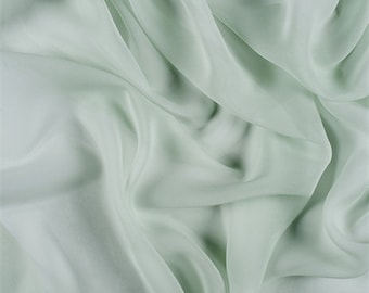Sage Green Silk Chiffon, Fabric By The Yard
