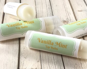 Vanilla Mint Lip Balm | Birthday Gift | Mango Butter Lip Balm | Beeswax Lip Balm | Lip Butter | Vanilla Mint Chapstick | Organic Lip Balm