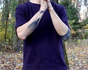 mens hemp t-shirt - 100% natural hemp and organic cotton - custom made to order - hand dyed