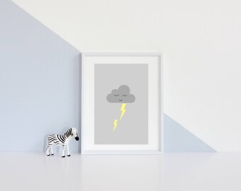 Thunder cloud instant digital,download - nursery decor