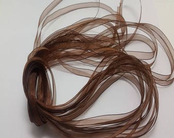 6mm Chocolate Organza Ribbon - Various Colour- 10Mtrs