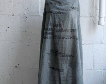 Scarves, gray cotton printed scarf, Large, Text, Unique Scarves, Fashion Accessories