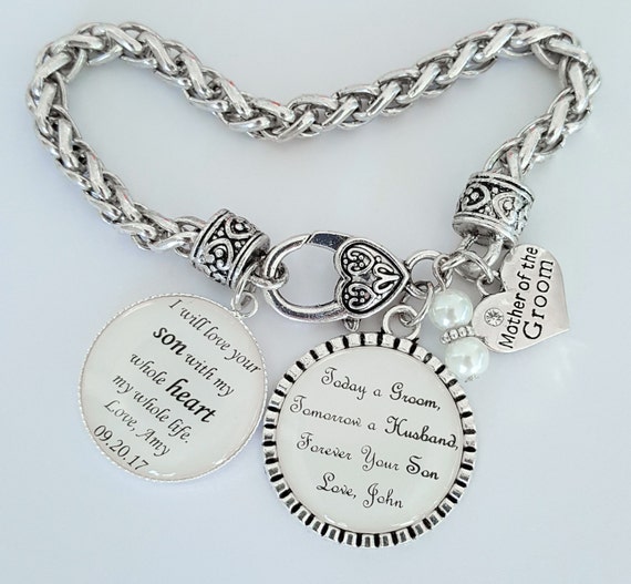 MOTHER of the GROOM Bracelet / Mother of the Groom Gift / Mother in Law / Wedding Keepsake / Personalized / Mother in Law Gift