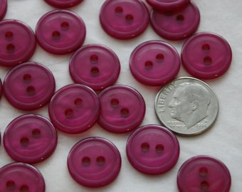 30 Buttons Red Raspberry, Thin Rimmed Buttons, Pearled Red Raspberry Matching Buttons, Sewing, Crafting, Jewelry (AA 113)