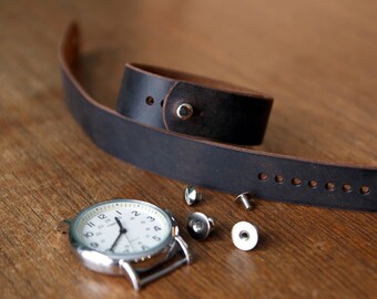 Leather watch strap for Timex Weekender - Dark Brown Crazyhorse