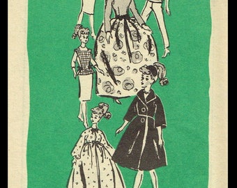 PDF Digital Delivery BARBIE Vintage 11 1/2" Doll Dress Sewing Pattern Mail Order 4592 Betty Tina Bild Lilli Peggy Ann Tammy Uneeda Popi COPY
