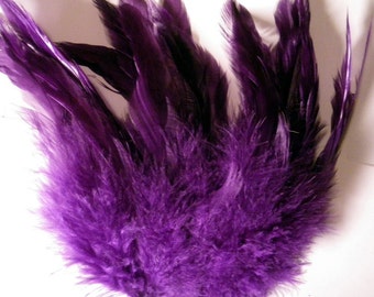 purple feathers Strung Schlappen Dyed 6 to 8 inches SCH-19 scrapbooking crafts long feathers