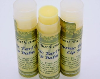 Organic Earl Grey Flavored Lip Balm / Chemical FREE / Cruelty FREE / Vegetarian
