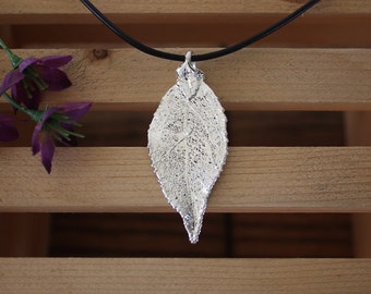 SALE Leaf Necklace, Silver Evergreen Leaf, Real Leaf Necklace, Evergreen Leaf Pendant, SALE75
