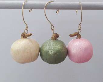 Pastel Pumpkin Thanksgiving Ornaments, set of 3