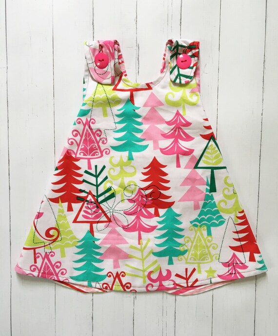 Items similar to Christmas Tree Dress , Baby Christmas Dress