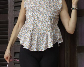 Cotton blouse peplum "Kami" s/M
