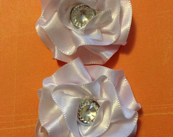 White Pair Small Flowers/ Hair Clips