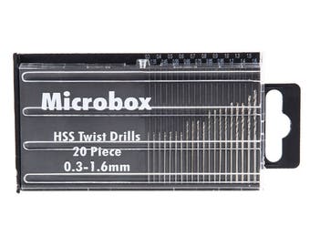20 pcs 0.3-1.6mm Micro HSS Twist Drill Bit Set for Hand Drill Push Rotary Tool