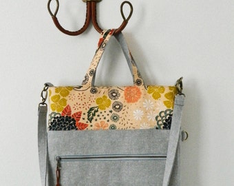 Megan Foldover Tote {PDF sewing pattern} instant download, sewing, sew, tote bag, bag, zipper pocket, sotak patterns, removable strap