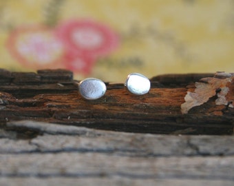 Sterling Silver Stud Earrings with a Dot - Stud Earrings - Sterling Silver Post Earrings | Handcrafted Jewelry