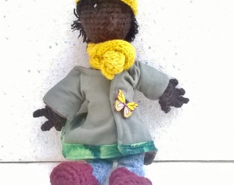 Miniature Doll "Lou", the Lady in nature and sunny colors