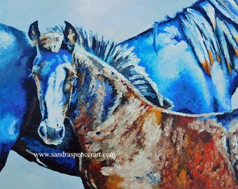 Original Friesian Horse Colt Oil Painting 18"x24" painted by knife