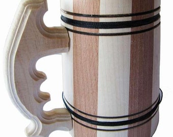Wooden beer mugs. Beer mug made of wood. Capacity: 1 liter. 33,814 oz