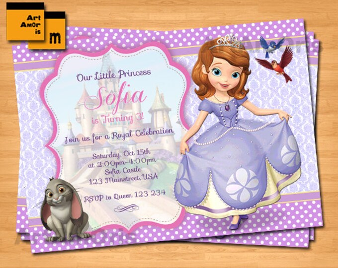 SOFIA The FIRST INVITATION Custom Princess Invitation For