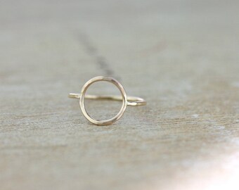 Gold Karma Circle Ring | Rose Gold Minimalist Circle Ring