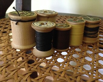 Vintage Clark's Thread Company wooden spools