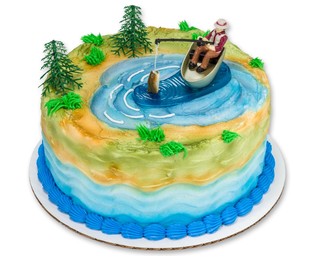 Fishing Cake Topper Fisherman S Birthday Cake Topper