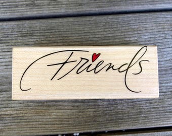 Hero Arts Wood Mounted Rubber Stamp Handwritten Friends