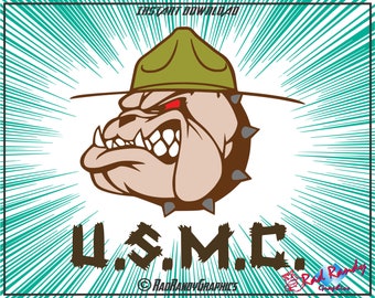 USMC Bulldog, Cut Files, EPS, SVG, Png, Vector