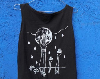 grow h a n d s grow - Hand screen printed T-shirt